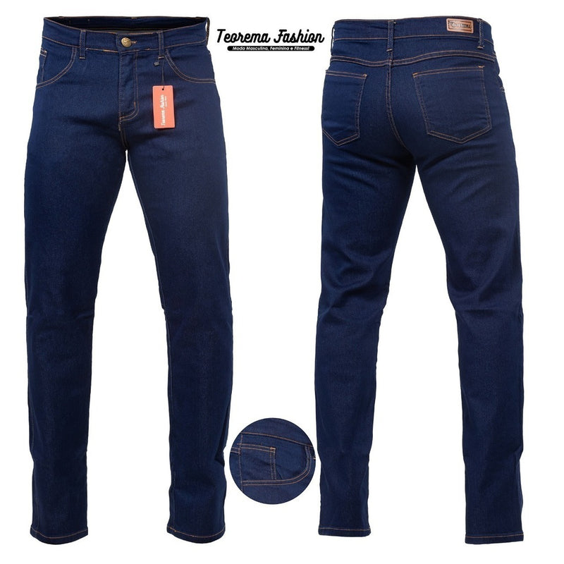 Calça Jeans Premium Comum para trabalho - Azul escuro