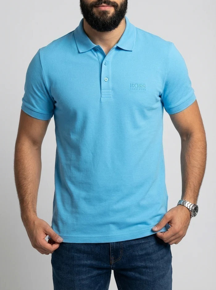 Camisa Gola Polo Boss | Boss Monochrome - Azul Bebê