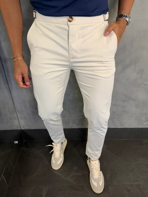 CALÇA ALF. MÔNACO AJUSTE CATRACA CENTRAL H AREIA