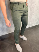 CALÇA ALF. VERONA AJUSTE LATERAL CENTRAL H VERDE MILITAR