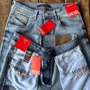 CALÇA JEANS PREMIUM DIESEL - AZUL CLARO ACINZENTADA