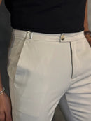 CALÇA ALF. VIENA AJUSTE CATRACA CENTRAL H AREIA