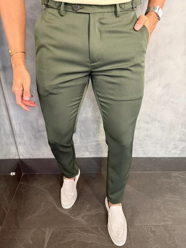 CALÇA ALF. VERONA AJUSTE LATERAL CENTRAL H VERDE MILITAR
